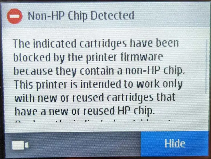 اچ‌پی با یک آپدیت استفاده از جوهرهای شخص ثالث در چاپگرهای خود را ممنوع کرد