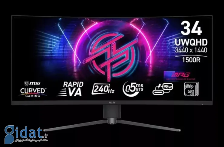 MSI یک مانیتور گیمینگ فوق عریض ۳۴ اینچی با نرخ تازه‌سازی ۲۴۰ هرتز معرفی کرد