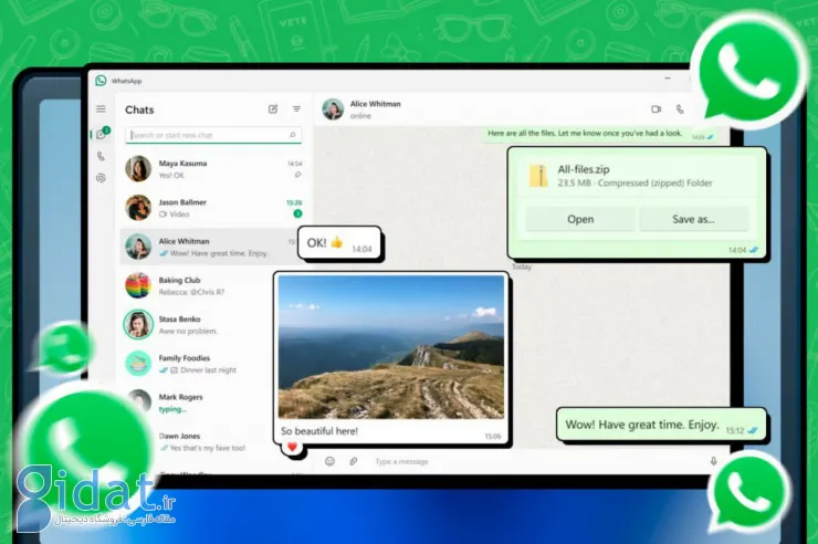 استفاده از واتس‌اپ وب