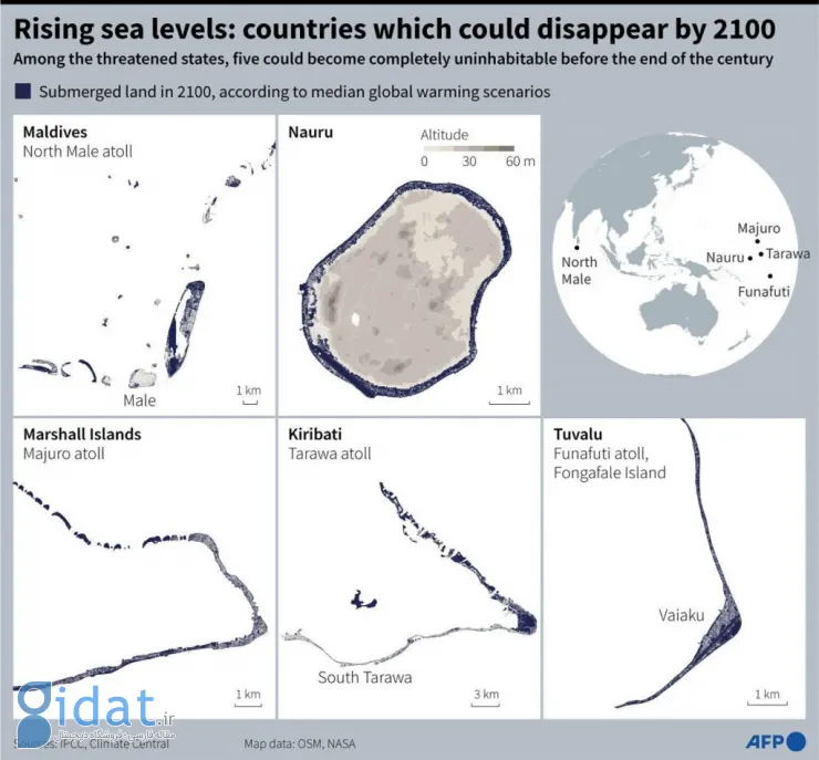 افزایش سطح دریاها در کشورهای جزیره‌ای