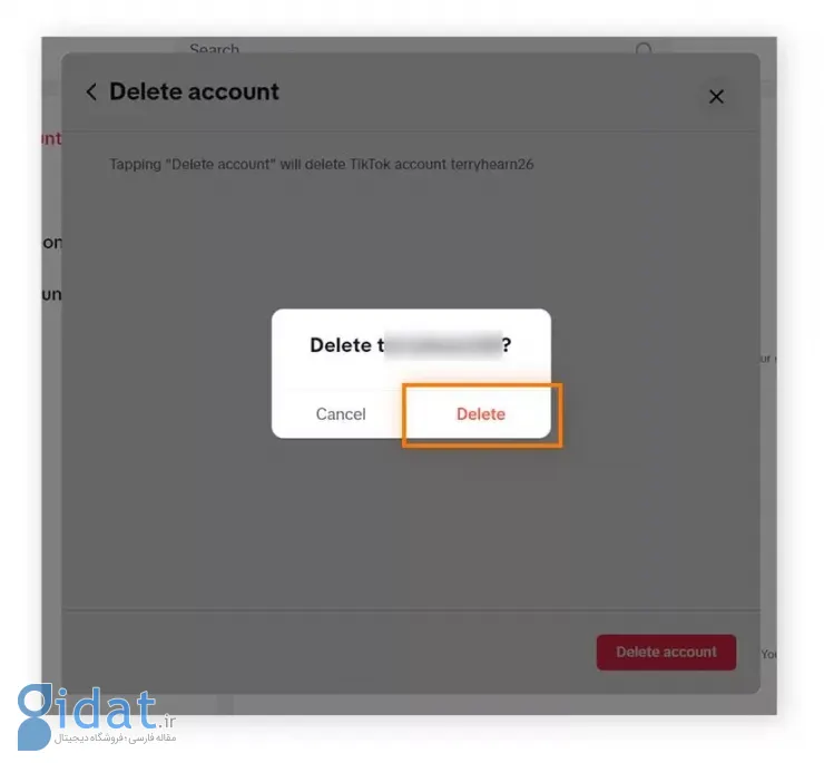 آموزش مرحله به مرحله حذف دائمی یا موقت اکانت تیک تاک