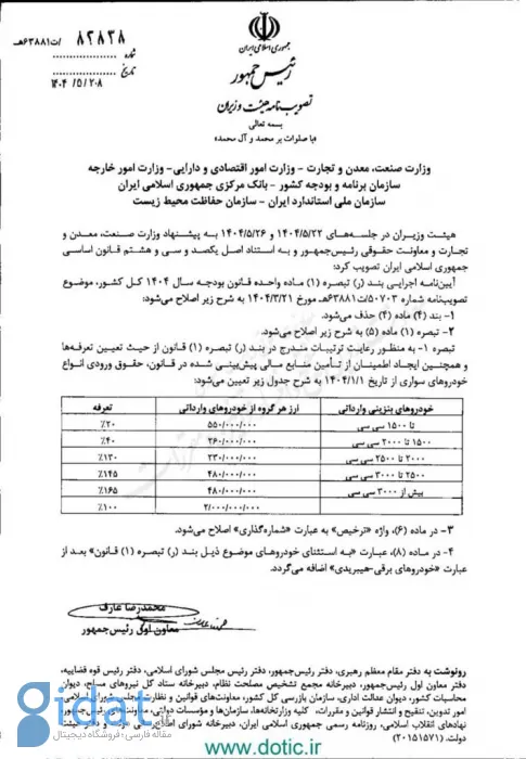 مصوبه هیات دولت