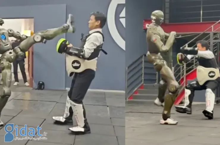 حمله ربات انسان‌نما به انسان؛ تی۸۰۰ مدیرعامل شرکت را به زمین انداخت [تماشا کنید]