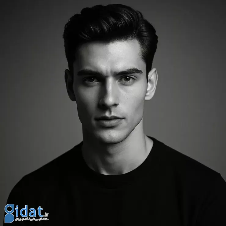 پرتره سیاه سفید در سبک فشن ساخته شده با جی پی تی