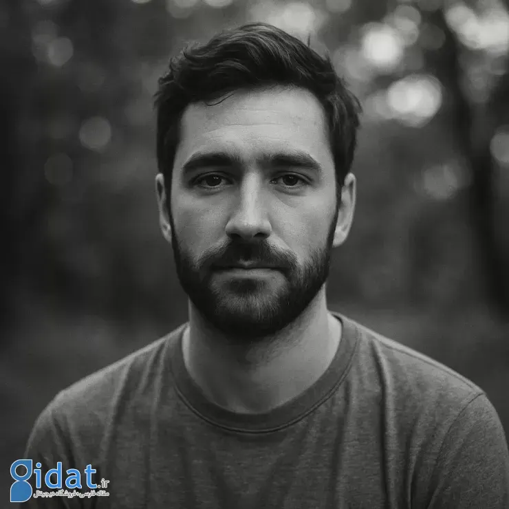 پرتره سیاه سفید از یک مرد با بک گراند بوکه ساخته شده با پرامت مخصوص در GPT