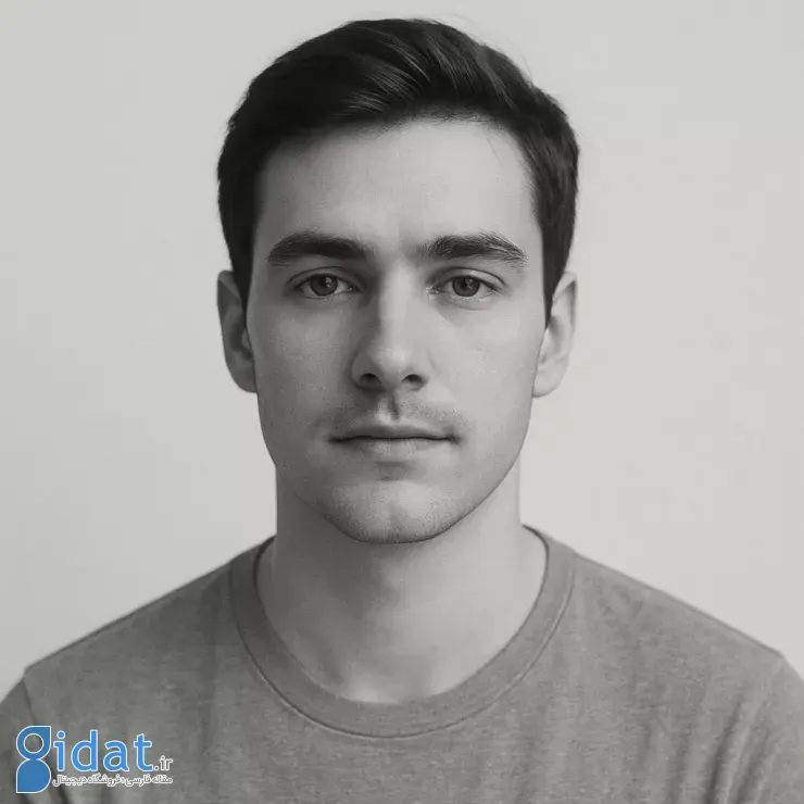 پرتره سیاه سفید در سبک مینیمال ساخته شده با پرامپت مخصوص در جمنای