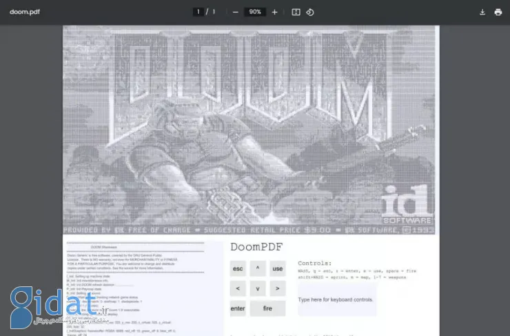 بازی Doom را این بار در یک فایل PDF تجربه کنید! [تماشا کنید]