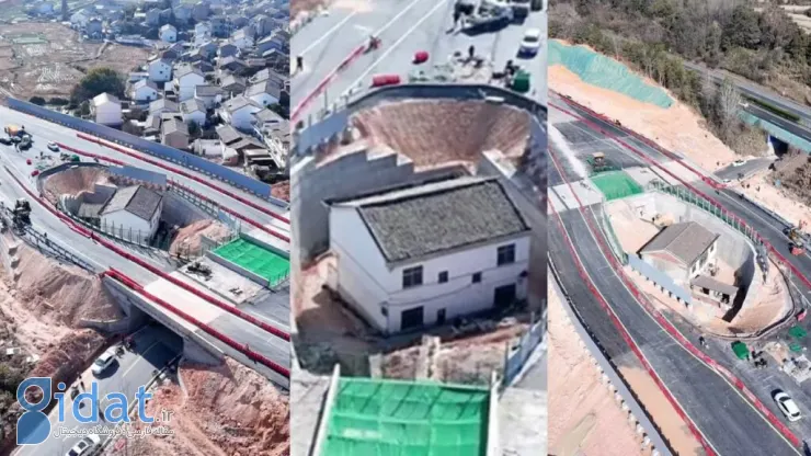 لجبازی مرد چینی خانه‌اش را در محاصره بزرگراه قرار داد