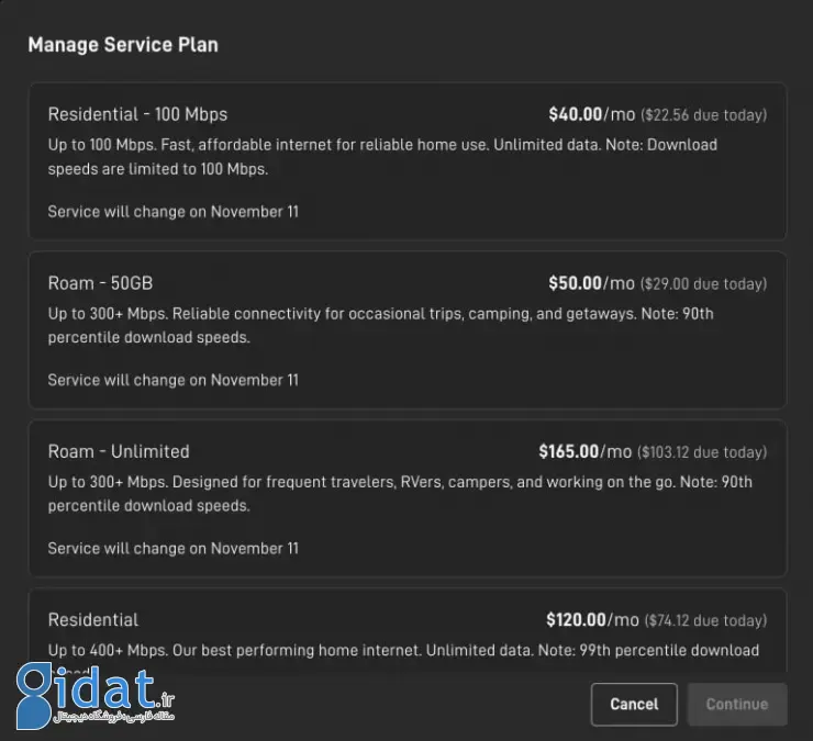 ارزان‌ترین طرح استارلینک با هزینه ماهانه ۴۰ دلار معرفی شد