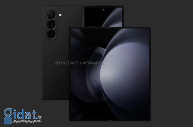 اولین تصاویر از رندر Galaxy Z Fold 6 فاش شد. با زوایای تیزتر از همیشه