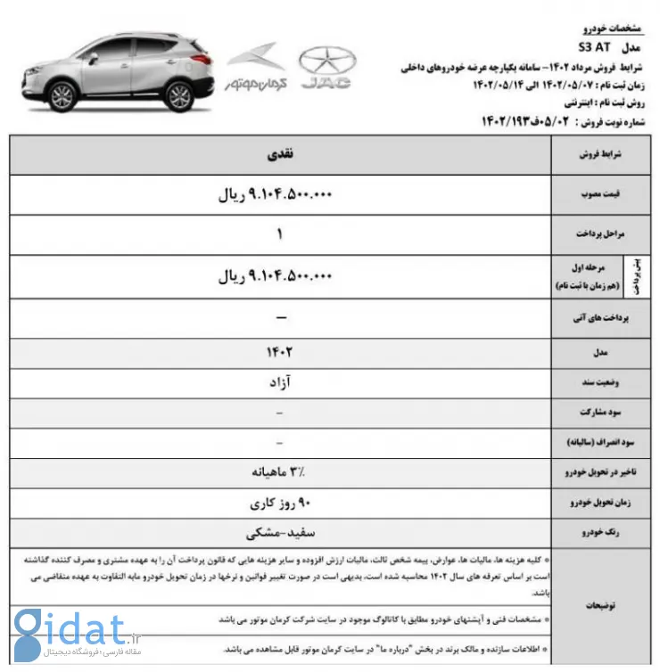 قیمت جک S3