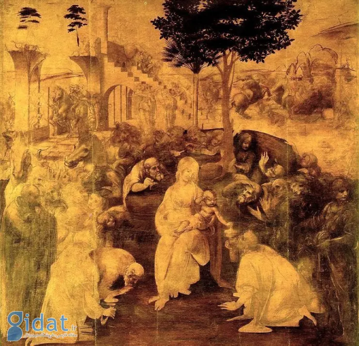 نقاشی نیمه تمام ستایش مغان لئوناردو داوینچی