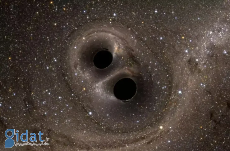 تصویر روز ناسا: شبیه‌سازی ادغام دو سیاهچاله
