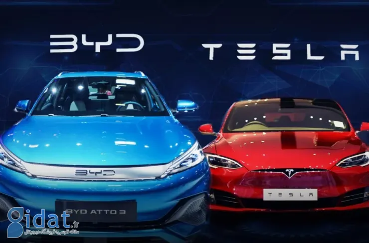 فروش خودروهای BYD چین از تسلا پیشی گرفت