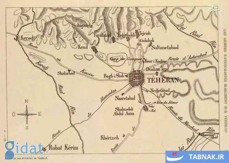 نقشه شهر تهران و اطراف، سال ۱۲۷۷ خورشیدی