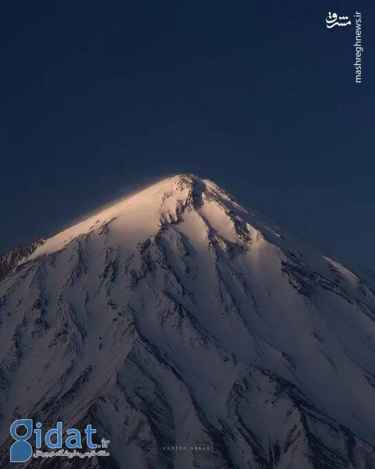 تصویری زیبا از طلوع خورشید بر قله دماوند