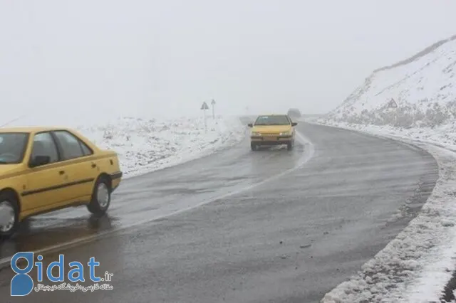 بارش برف و باران در جاده های 10 استان کشور