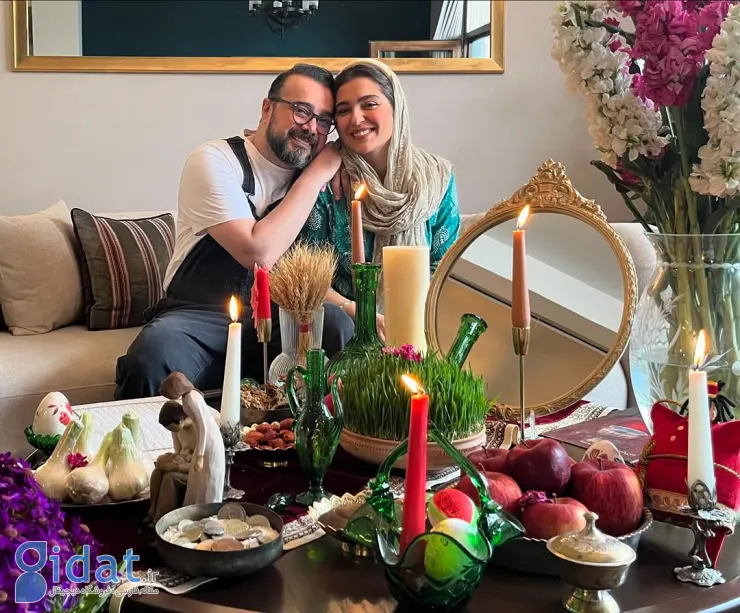 تازه عروس و داماد سینمای ایران در کنار هفت سین