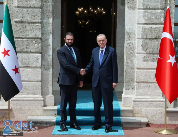 تصاویری از دیدار صمیمانه جولانی با اردوغان