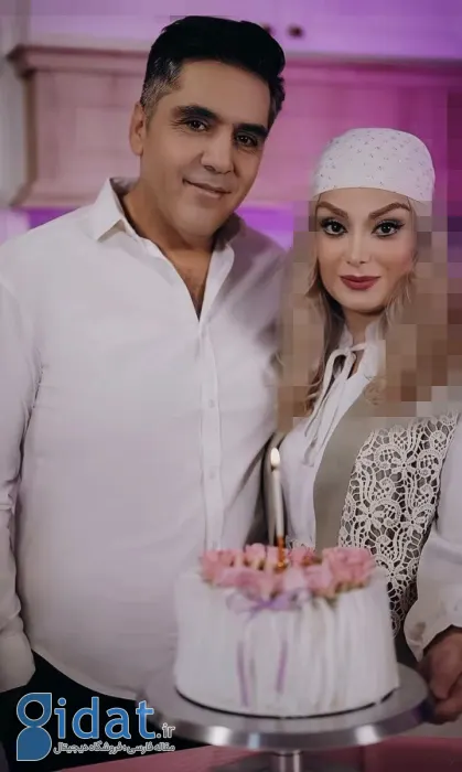 جشن تولد عاشقانه مجری زن مشهور در کنار همسرش