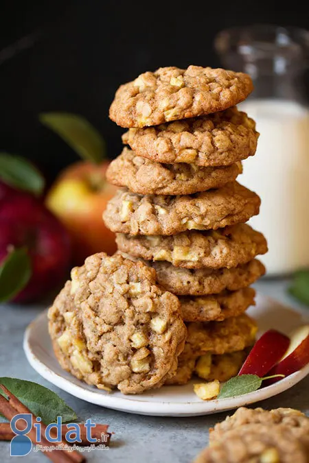 طرز تهیه کوکی سیب و دارچین با بافتی نرم و خوشمزه