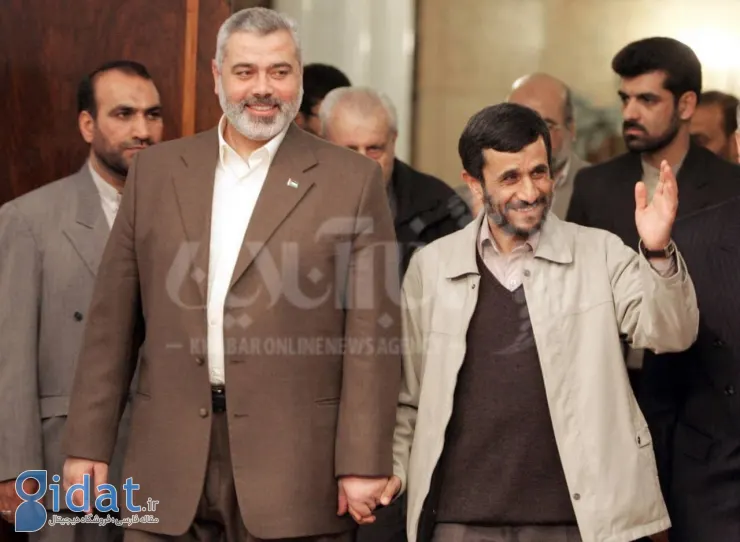عکس دیده نشده از احمدی‌نژاد و هنیه دست در دست هم