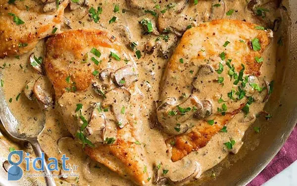 خوراک مرغ با سس بشامل را برای شام درست کن!