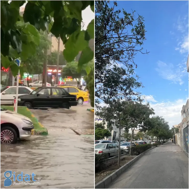 تصویر باورنکردنی از شدت بارش باران در مشهد 