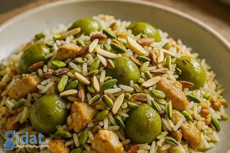 برنج گوجه سبز؛ یک غذای مهمانی جدید و ارزان