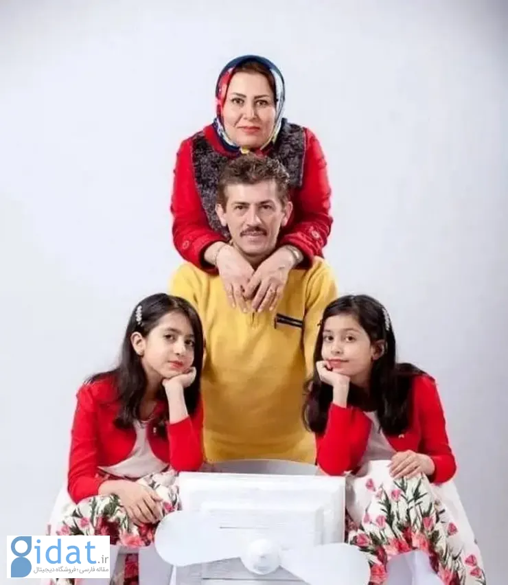 عکس جدیدی از بازیگر نقش «گکو» در کنار همسر و دوقلوهایش