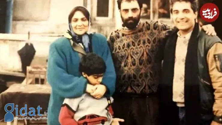 گیتی پاشایی در کنار مسعود کیمیایی و پسرشان پولاد؛ دهه شصت شمسی