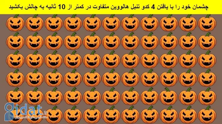 تست بینایی؛ 4 کدو تنبل مختلف را پیدا کنید