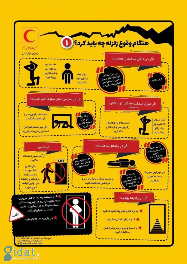 نکاتی که هنگام وقوع زلزله باید بدانید