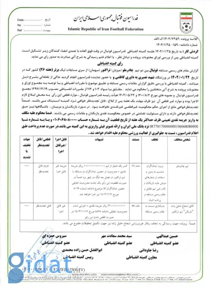 بیرانوند باعث شد از تیم لیگ برتری امتیاز کسر شود