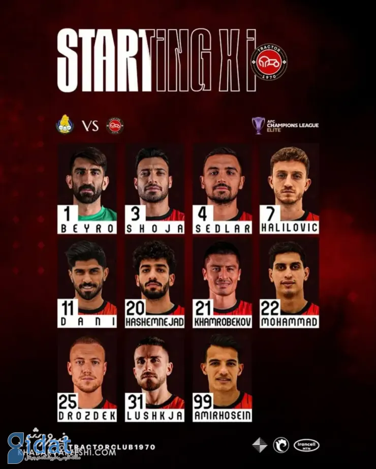 ترکیب تراکتور مقابل الغرافه اعلام شد