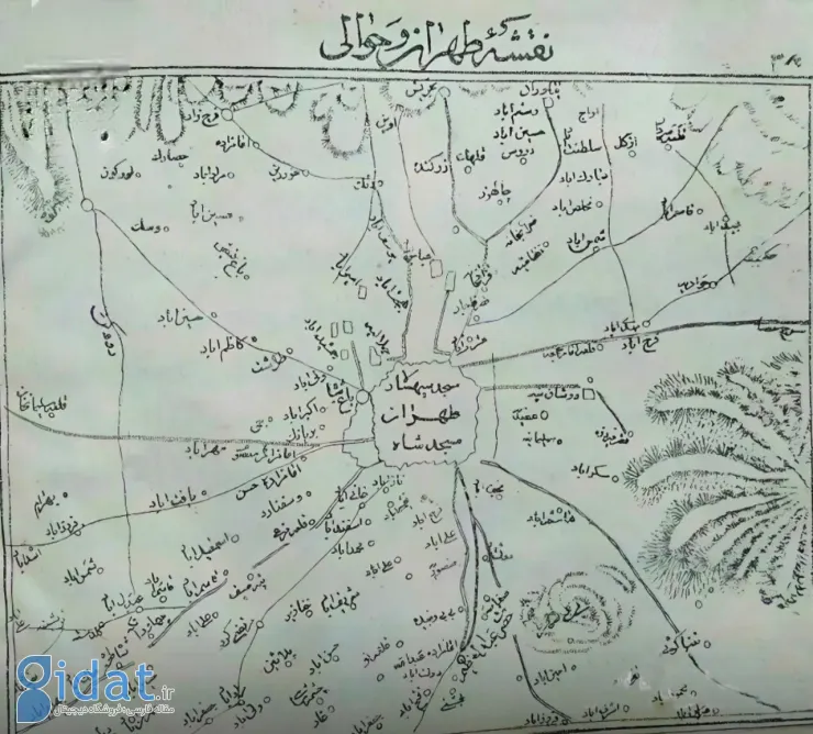 تصویری جالب از یکی از قدیمی ترین نقشه های تهران