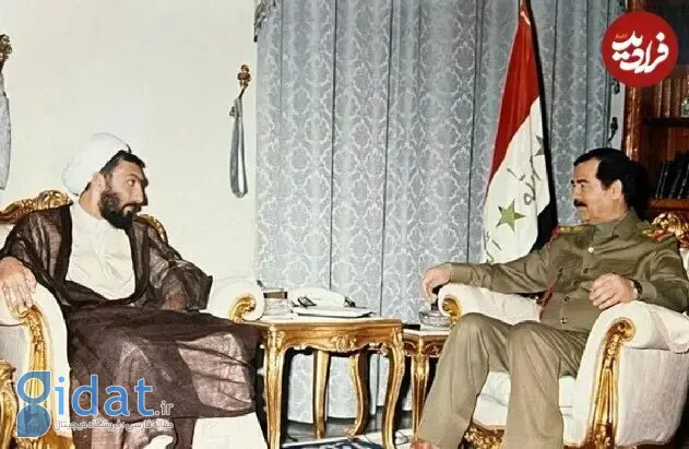 دهه هفتاد میلادی: مصطفی پورمحمدی در کنار صدام حسین