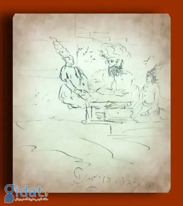 نقاشی ناصرالدین شاه از خودش در دوران ولیعهدی