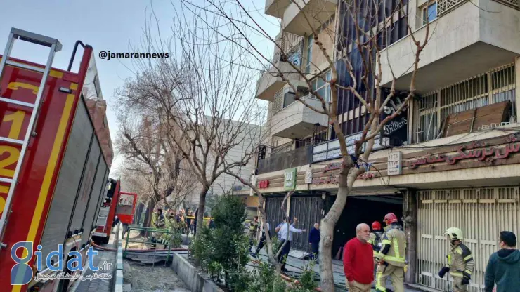 اولین تصاویر از آتش سوزی در خیابان انقلاب