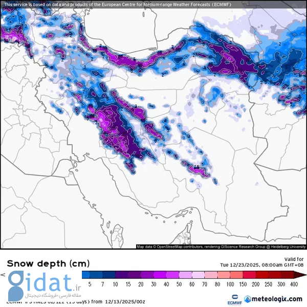 کولاک ده روزه برف و یخ در راه ایران است!