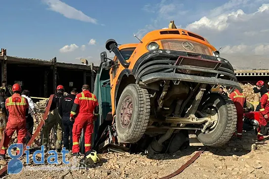 سقوط مرگبار کامیون به داخل گودال مخزن آب