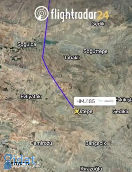 یک هواپیمای حامل مقامات نظامی در ترکیه سقوط کرد