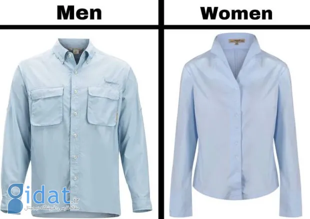 چرا دکمه های پیراهن مردانه و زنانه مقابل هم قرار دارند؟