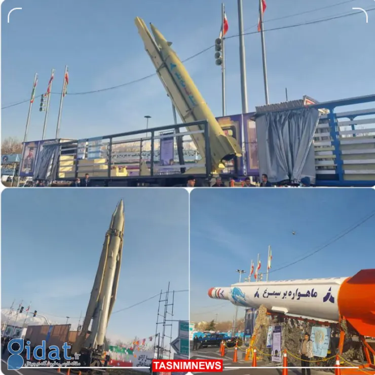 نمایش سه موشک جدید در مسیر راهپیمایی تهران