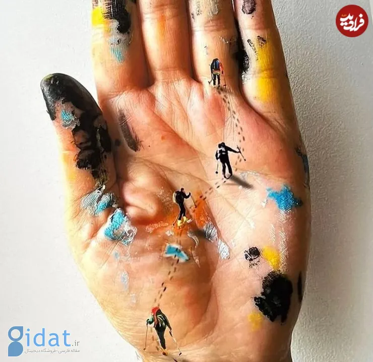 نقاشی‌های متفاوتی که این هنرمند ایرانی روی «دست‌هایش» می‌کشد