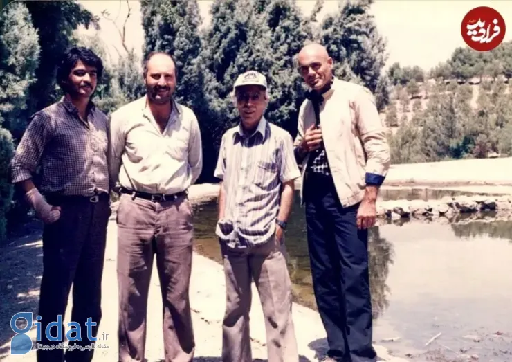 رضا رویگری در پشت صحنه «یوزپلنگ» در کنار جمشید هاشم پور