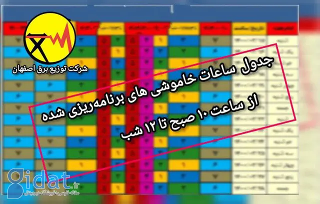 تغییر ساعات خاموشی های برنامه ریزی شده در اصفهان
