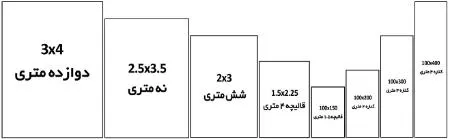 سایز فرش