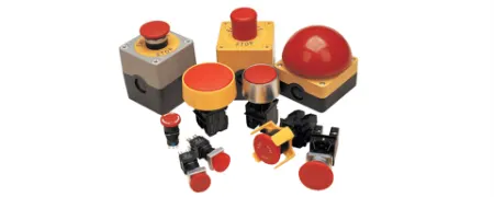 دکمه توقف اضطراری, دکمه فشاری قرمز صنعتی