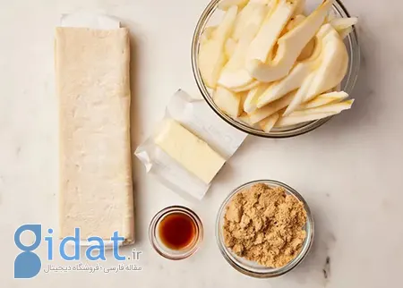5 ماده برای تهیه تارت گلابی